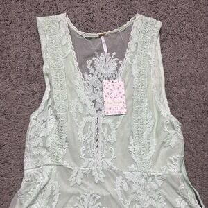 Free People Reign Over Me Sleeveless Lace Dress Mini Party Date Mint Green Sz 2